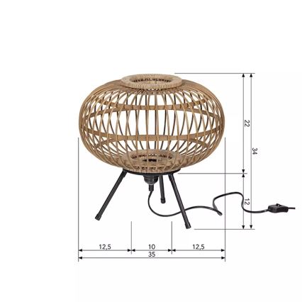 Stolna lampa BASICLABEL 1xE27/40W/230V bambus