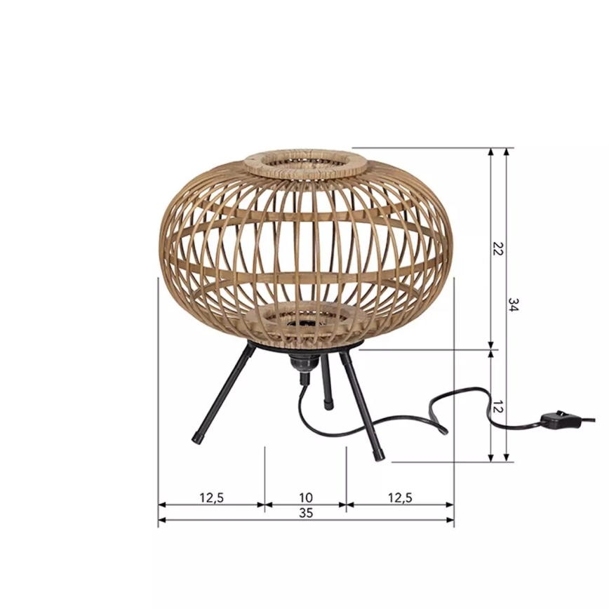 Stolna lampa BASICLABEL 1xE27/40W/230V bambus