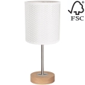 Stolna lampa BENITA 1xE27/60W/230V 30 cm bijela/hrast – FSC certificirano