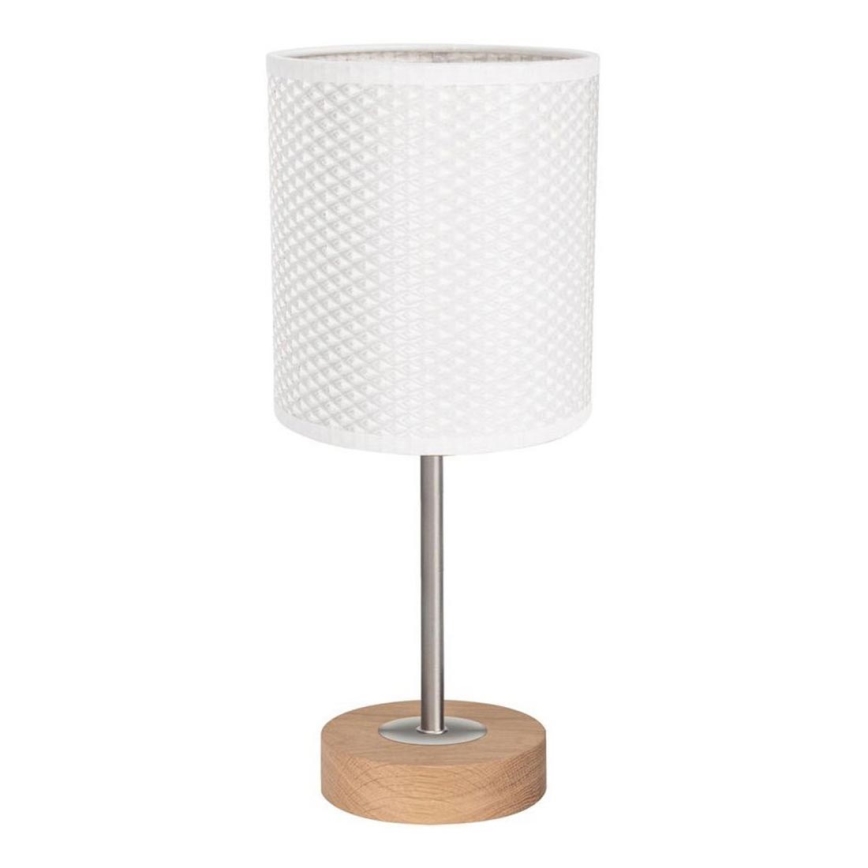 Stolna lampa BENITA 1xE27/60W/230V 30 cm bijela/hrast