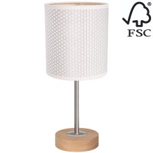 Stolna lampa BENITA 1xE27/60W/230V 30 cm krem/hrast – FSC certificirano