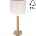 Stolna lampa BENITA 1xE27/60W/230V 61 cm krem/hrast – FSC certificirano