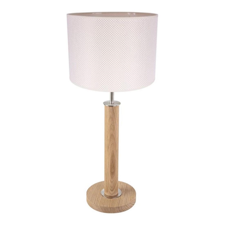 Stolna lampa BENITA 1xE27/60W/230V 61 cm krem/hrast