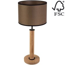 Stolna lampa BENITA 1xE27/60W/230V 61 cm smeđa/hrast – FSC certificirano