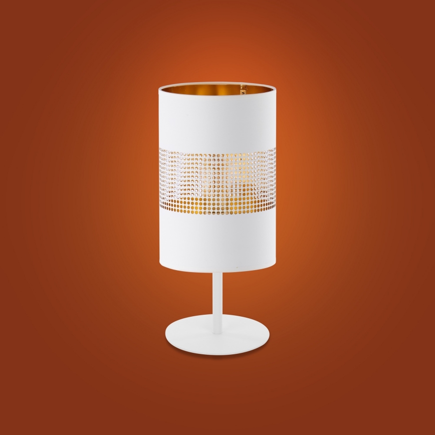 Stolna lampa BOGART 1xE27/15W/230V bijela/zlatna