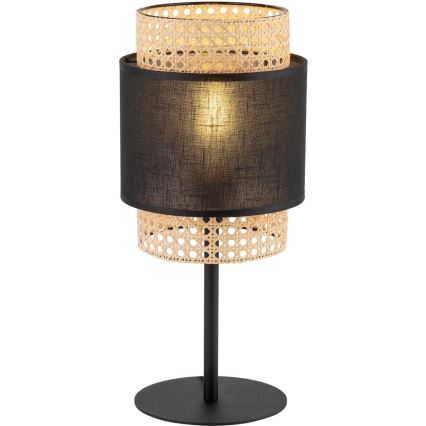 Stolna lampa BOHO 1xE27/15W/230V crna/ratan