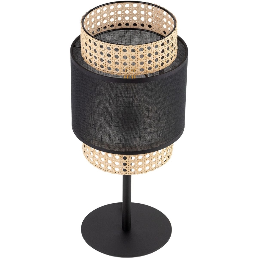 Stolna lampa BOHO 1xE27/15W/230V crna/ratan