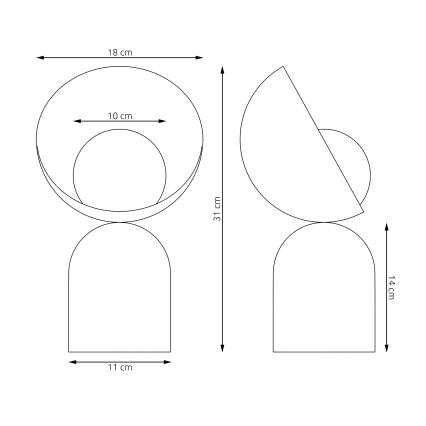 Stolna lampa BOTO 1xG9/8W/230V siva