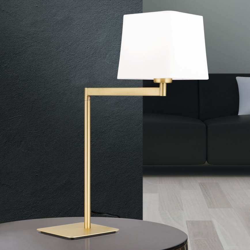 Stolna lampa CARLTON 1xE27/40W/230V bijela/zlatna