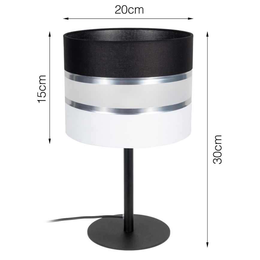 Stolna lampa CORAL 1xE27/60W/230V crna/bijela