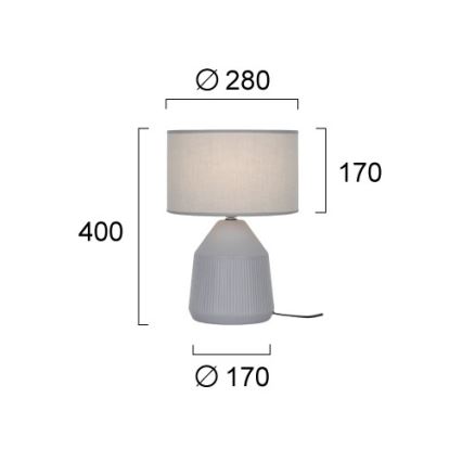 Stolna lampa DOLLY 1xE27/25W/230V siva