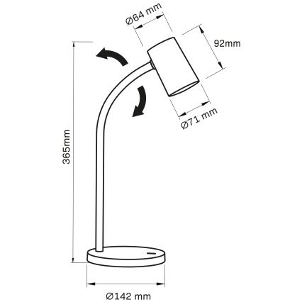 Stolna lampa FELIX 1xGU10/9W/230V crna