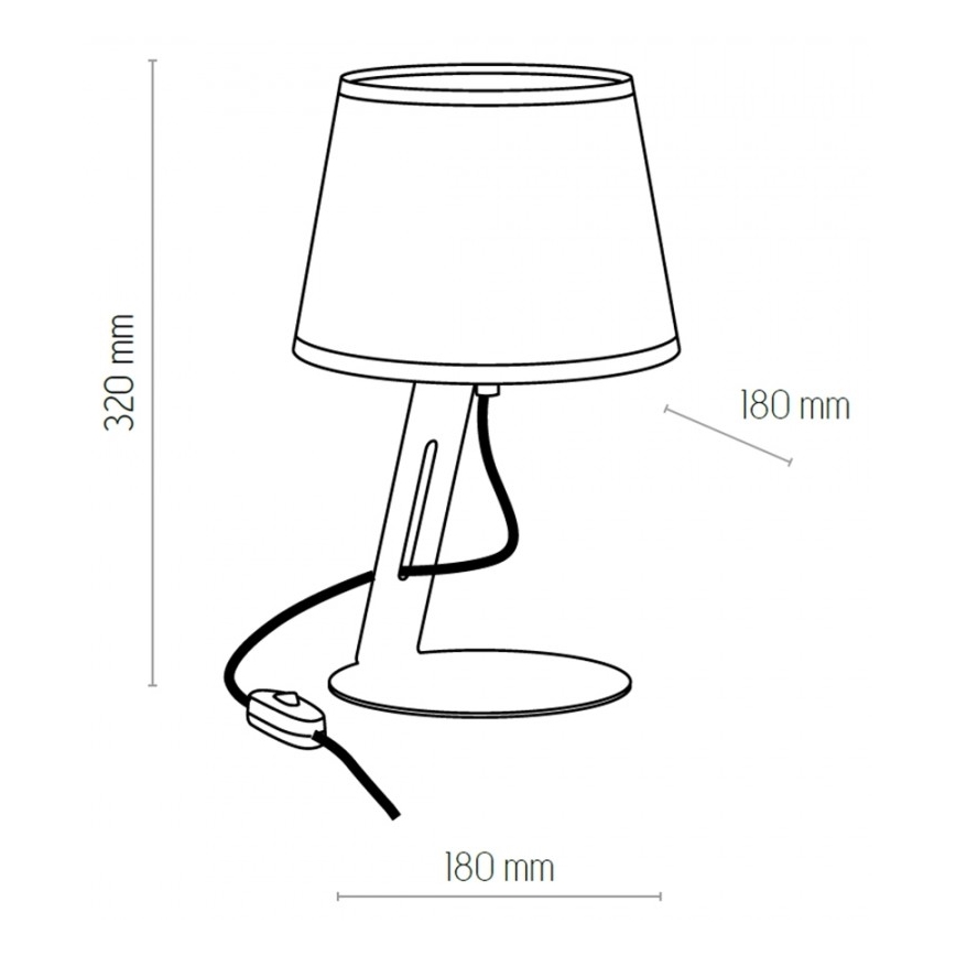 Stolna lampa GRACIA 1xE27/60W/230V bijela