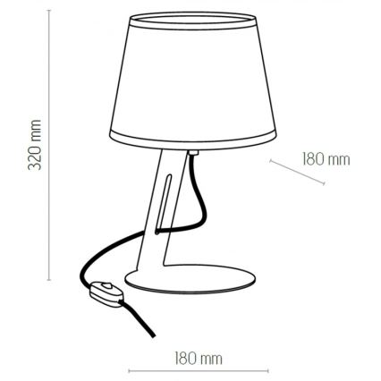 Stolna lampa GRACIA 1xE27/60W/230V crna