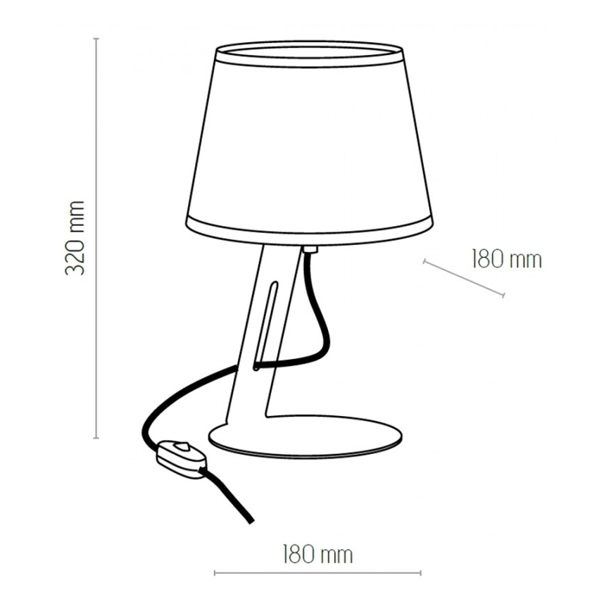Stolna lampa GRACIA 1xE27/60W/230V crna