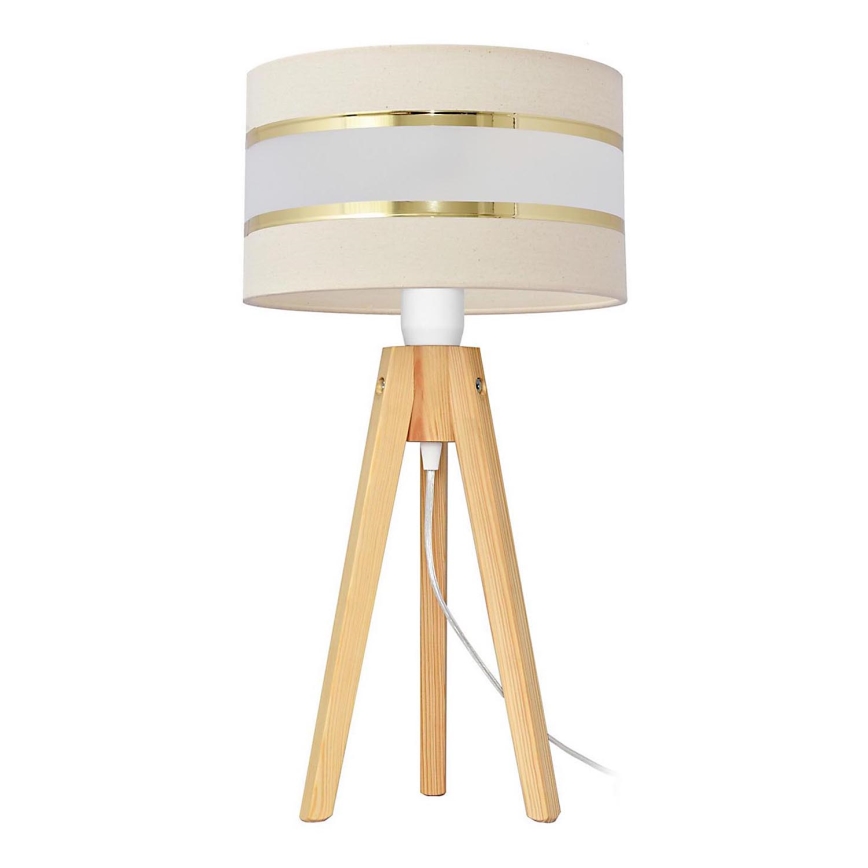 Stolna lampa HELEN 1xE27/15W/230V krem/zlatna/bor
