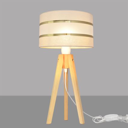Stolna lampa HELEN 1xE27/15W/230V krem/zlatna/bor