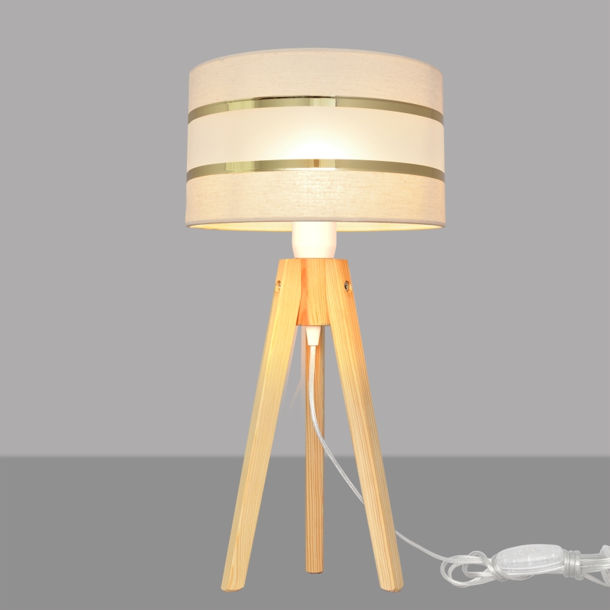 Stolna lampa HELEN 1xE27/15W/230V krem/zlatna/bor