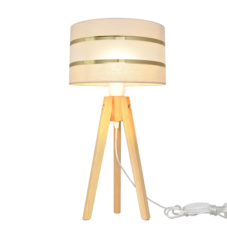 Stolna lampa HELEN 1xE27/15W/230V krem/zlatna/bor