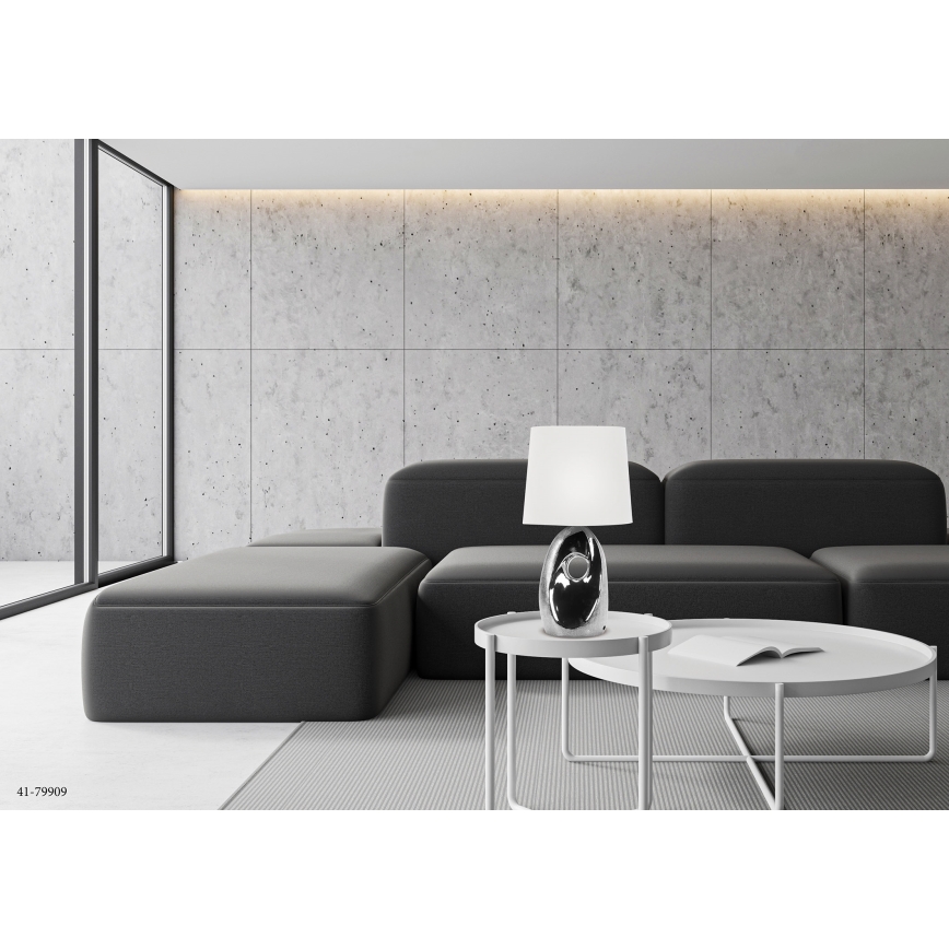 Stolna lampa HIERRO 1xE27/60W/230V bijela/sjajni krom