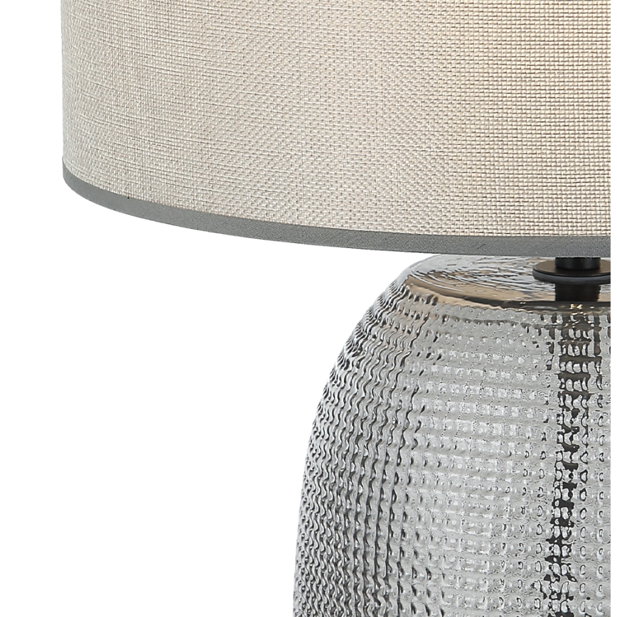 Stolna lampa JENIFER 1xE27/40W/230V siva/dimna