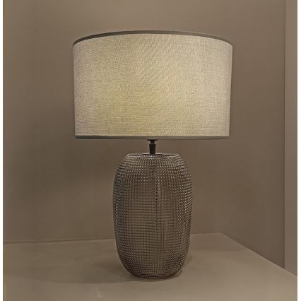 Stolna lampa JENIFER 1xE27/40W/230V siva/dimna