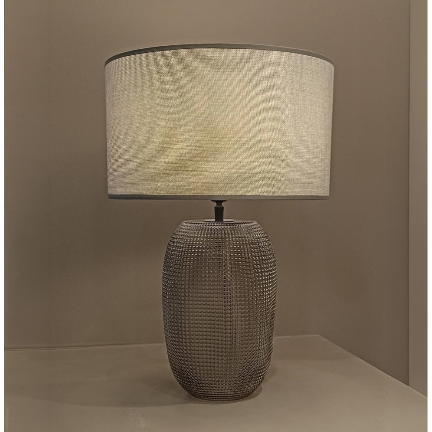 Stolna lampa JENIFER 1xE27/40W/230V siva/dimna