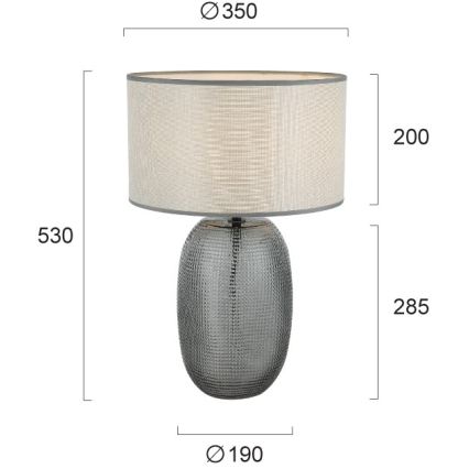 Stolna lampa JENIFER 1xE27/40W/230V siva/dimna