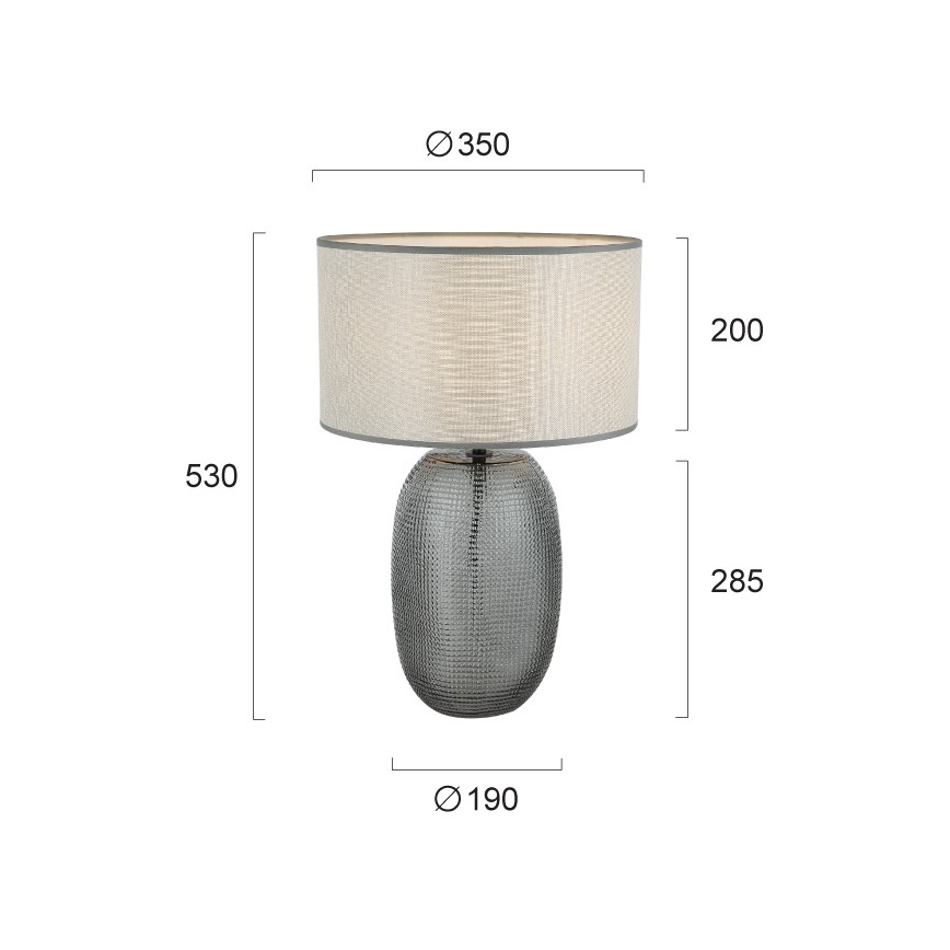 Stolna lampa JENIFER 1xE27/40W/230V siva/dimna