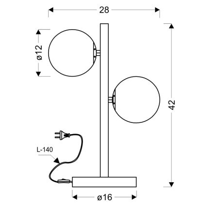 Stolna lampa KAMA 2xG9/28W/230V