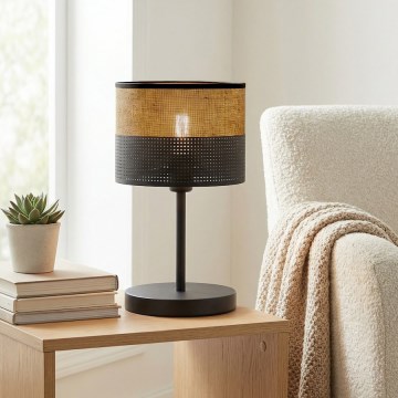 Stolna lampa KARBON 1xE27/15W/230V crna/smeđa
