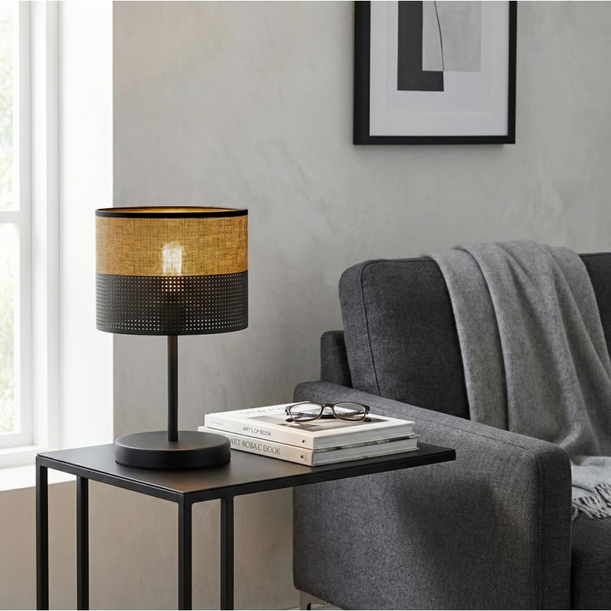 Stolna lampa KARBON 1xE27/15W/230V crna/smeđa