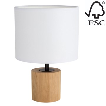 Stolna lampa KRETA 1xE27/25W/230V bor/bijela – FSC certificirano