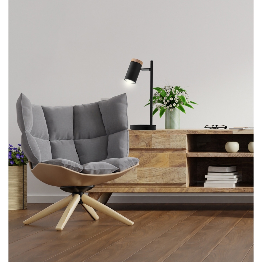 Stolna lampa LAGOS 1xGU10/15W/230V crna/smeđa