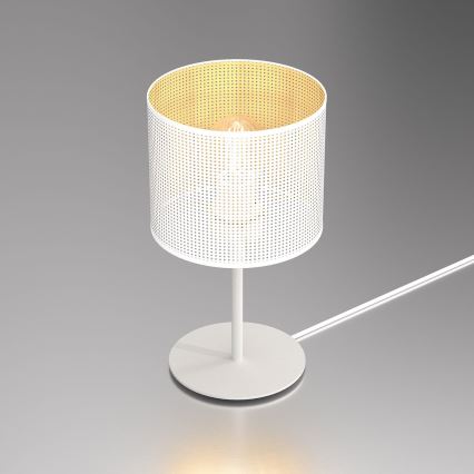 Stolna lampa LOFT SHADE 1xE27/60W/230V pr. 18 cm bijela/zlatna