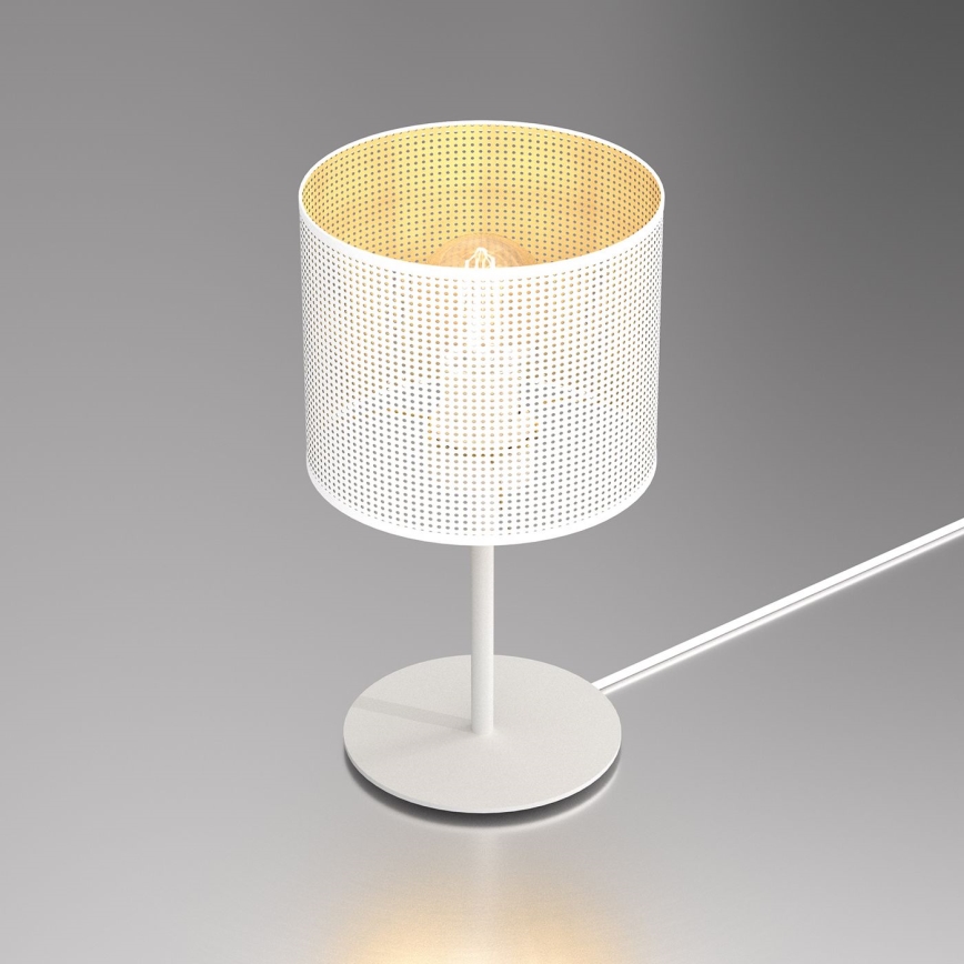 Stolna lampa LOFT SHADE 1xE27/60W/230V pr. 18 cm bijela/zlatna