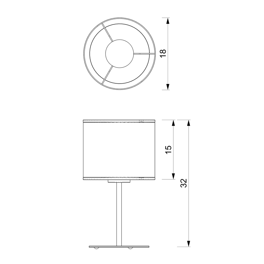 Stolna lampa LOFT SHADE 1xE27/60W/230V pr. 18 cm bijela/zlatna