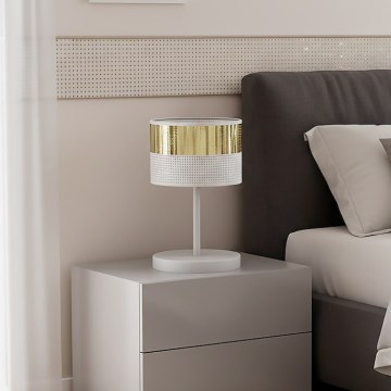 Stolna lampa LUX 1xE27/15W/230V bijela/zlatna