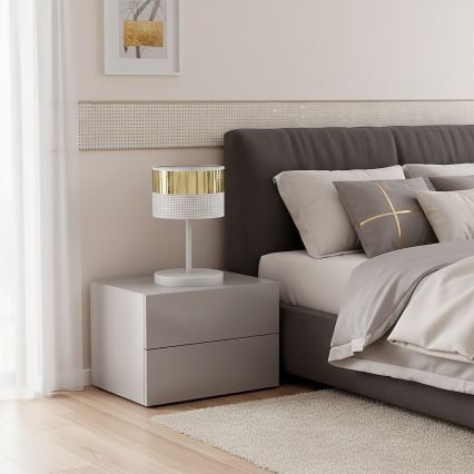 Stolna lampa LUX 1xE27/15W/230V bijela/zlatna
