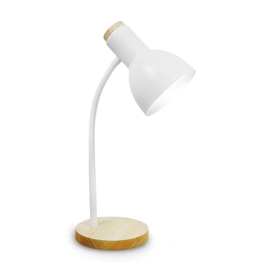 Stolna lampa MARMA 1xE27/60W/230V bijela/kaučukovac