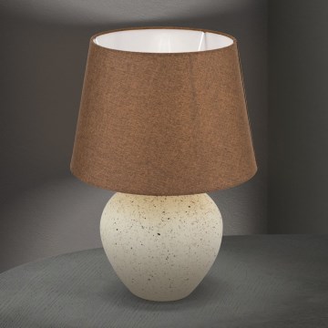 Stolna lampa MASAI 1xE27/40W/230V keramika smeđa/bež