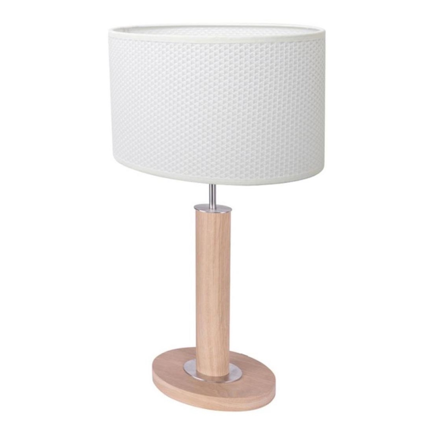 Stolna lampa MERCEDES 1xE27/40W/230V 46 cm bijela/hrast