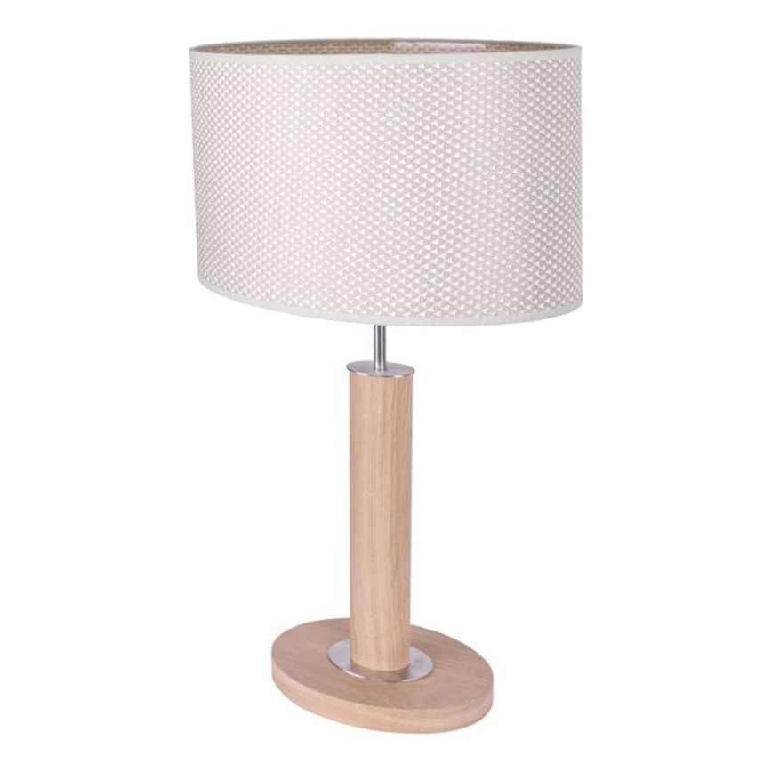 Stolna lampa MERCEDES 1xE27/40W/230V 46 cm krem/hrast