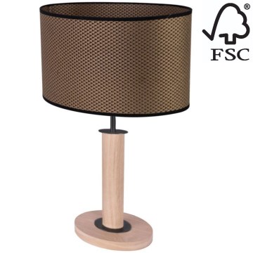 Stolna lampa MERCEDES 1xE27/40W/230V 46 cm smeđa/hrast – FSC certificirano