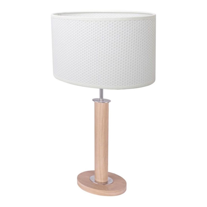 Stolna lampa MERCEDES 1xE27/40W/230V 60 cm bijela/hrast
