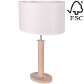 Stolna lampa MERCEDES 1xE27/40W/230V 60 cm krem/hrast – FSC certificirano