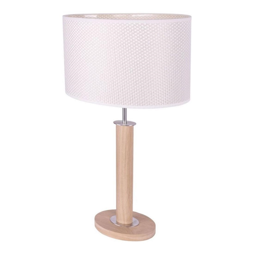 Stolna lampa MERCEDES 1xE27/40W/230V 60 cm krem/hrast