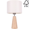 Stolna lampa MERCEDES 1xE27/40W/230V pr. 43 cm krem/hrast – FSC certificirano