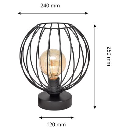 Stolna lampa MERCURE 1xE27/15W/230V crna