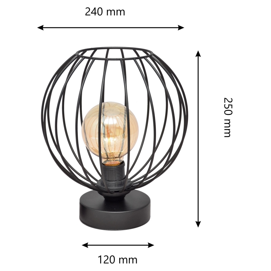 Stolna lampa MERCURE 1xE27/15W/230V crna